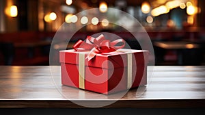 table empty gift box