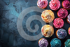 Table Filled With Frosted Cupcakes