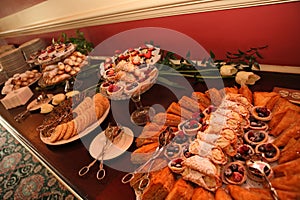 Table filled with many desserts