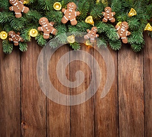 Table with fir tree and gingerbread