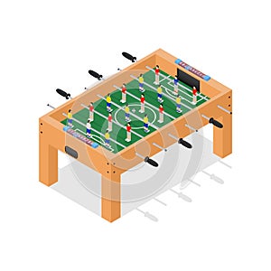 Table Football Game Isometric View. Vector