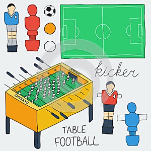Table football icons set. Vector illustration photo