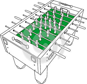 Table Football And Soccer Game Perspective Vector