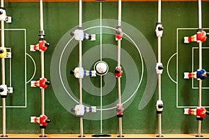 Table football soccer game - top view