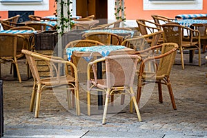 A table and four chairs