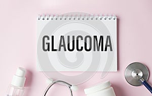 table with the frame and the text - Glaucoma