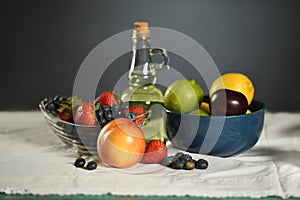 Table with Fresh Fruits