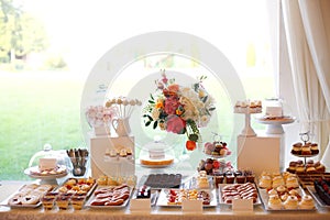 Table full with cakes and deserts