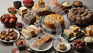 A table full of different types of food