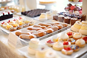 Table full with mini cakes and sweets