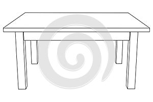 Table furniture wireframe