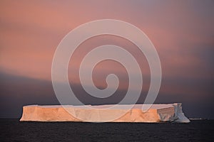 Table Iceberg in Antarctica - Midnight Sun