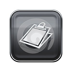 Table icon glossy grey.