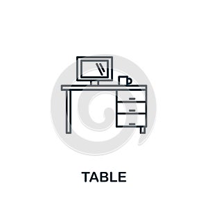 Table icon from office tools collection. Simple line Table icon for templates, web design and infographics