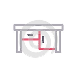 Table vector color line icon