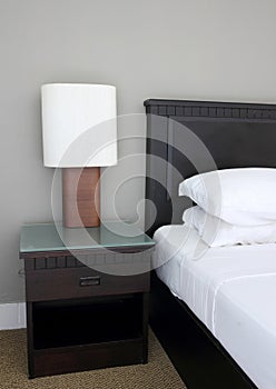 Table lamp on bedroom