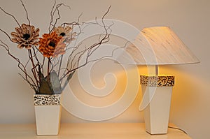 Table lamp decorative plant