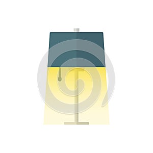 Table lamp Flat Icon With light. Vector Illustration