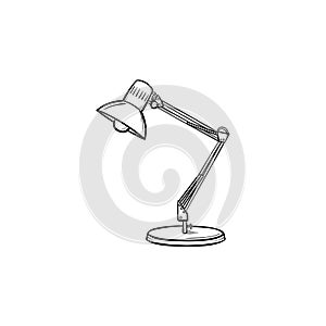 Table lamp hand drawn outline doodle icon.
