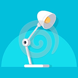 Table lamp icon, flat design style. Desk lamp modern vector illustration