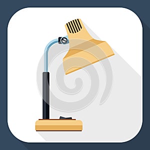 Table lamp icon with long long shadow