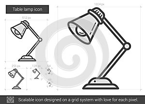 Table lamp line icon.