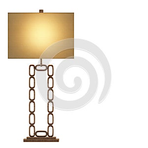 Table lamp metal chain base isolated background 3d