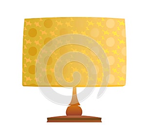 Table lamp. Modern minimalist torchere design. Cartoon style. Object isolated on white background. Vector