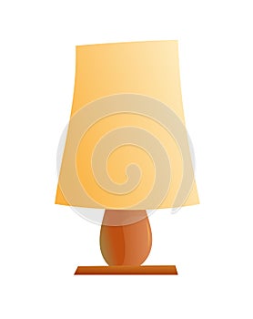 Table lamp. Modern minimalist torchere design. Cartoon style. Object isolated on white background. Vector