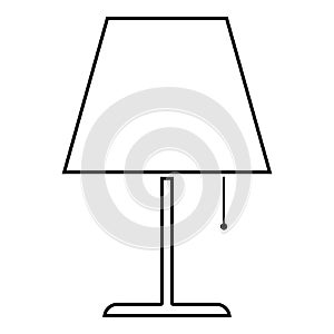 Table lamp Night lamp Clasic lamp icon black color outline vector illustration flat style image