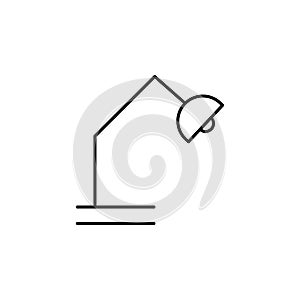 table lamp outline icon. Element of simple education icon for mobile concept and web apps. Thin line table lamp outline icon can
