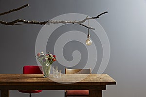 Table and lamp scene urban design vintage decoration