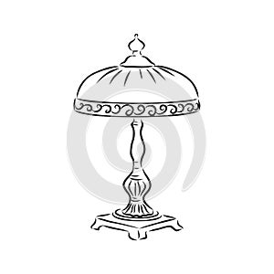 Table lamp  sketch icon isolated on background. Hand drawn Table lamp icon. Table lamp