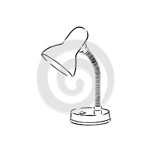 Table lamp vector sketch icon isolated on background. Hand drawn Table lamp icon. Table lamp