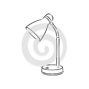 Table lamp vector sketch icon isolated on background. Hand drawn Table lamp icon. Table lamp