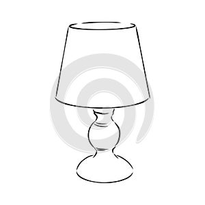 Table lamp vector sketch icon isolated on background. Hand drawn Table lamp icon. Table lamp