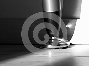 Table Leg in Close-up with Shiny Base