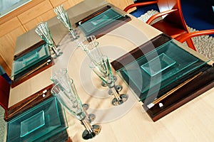 Table of living room with menage