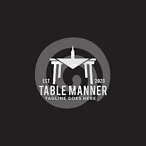 Table manner logo design template