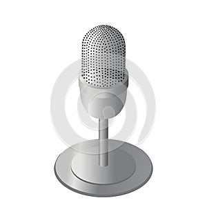 Table microphone icon isolated on white