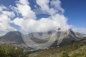 Table Mountain with beautiful clouds