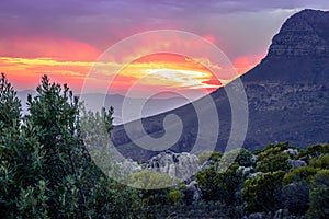 Table Mountain and Cape Town City at sunrise, Cape Town