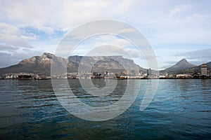 Table Mountain and Cape Town from the Ocean