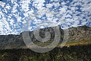 Table Mountain with cloudy sky