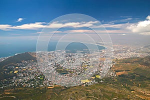 Table Mountain is a landmark overlooking the city of Cape Town in South Africa