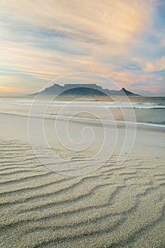 Table Mountain and an orange sunset