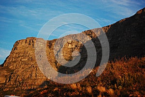 Table Mountain, South Africa, blue sky