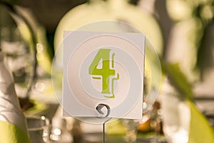 Table number