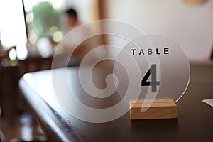 table number the restaurant