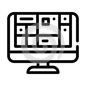 table of operating system line icon vector illustration